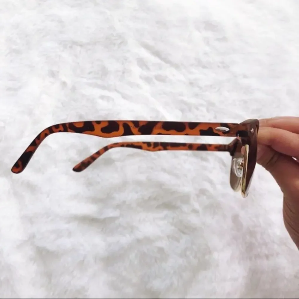 Colby Print & Gold Horn Rimmed Sunglasses